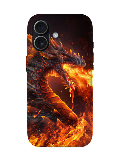 Flame Dragon Edgy Cyberpunk Tough Phone Case