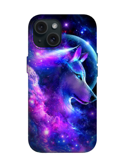 Cosmic Wolf Neon Cyberpunk Protective Phone Case