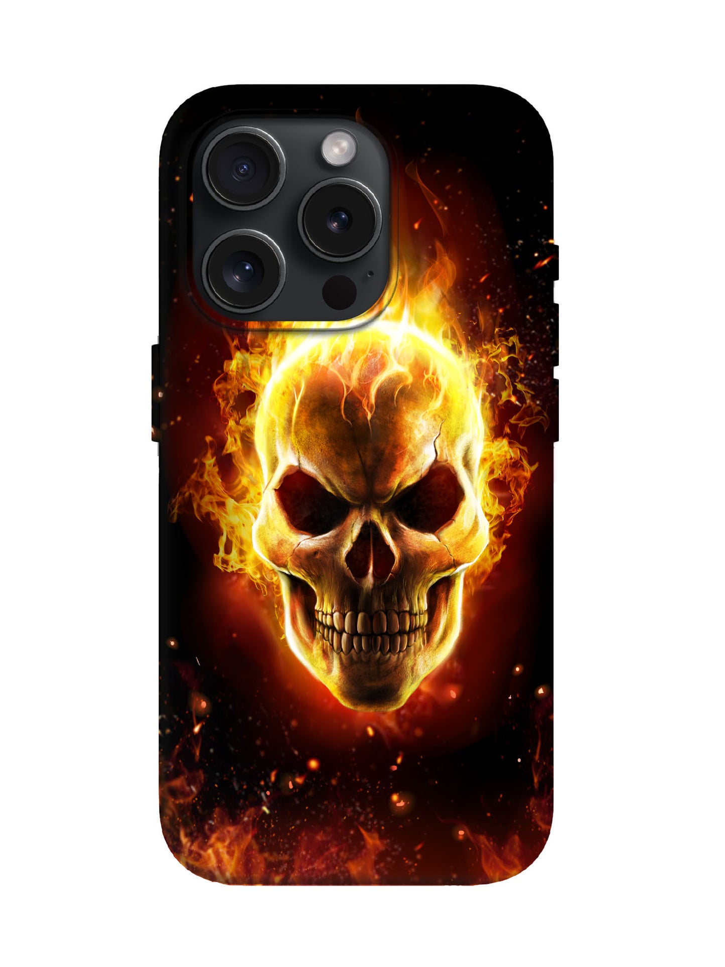 Flaming Skull Edgy Tough Phone Case