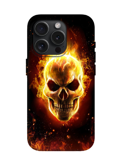 Flaming Skull Edgy Tough Phone Case