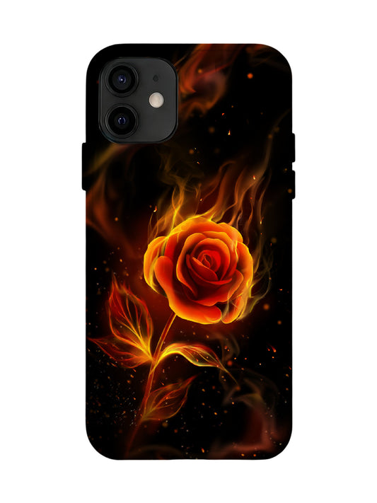 Flame Rose Edgy Cyberpunk Tough Phone Case