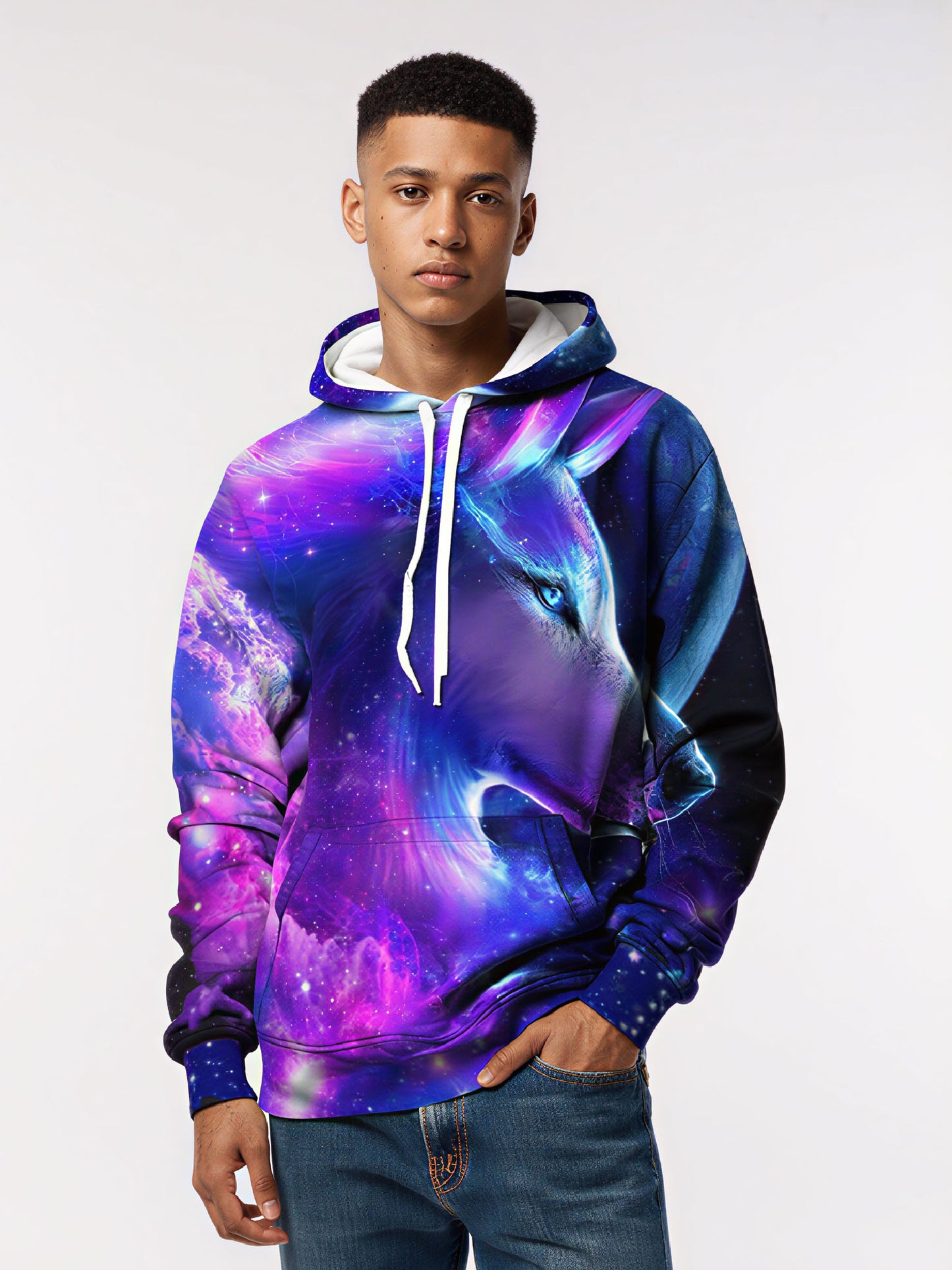 Galaxy Wolf 3D All Over Print Hoodie Unisex Soft Comfortable Pullover