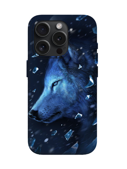 Ice Wolf Portrait Edgy Tough Phone Case