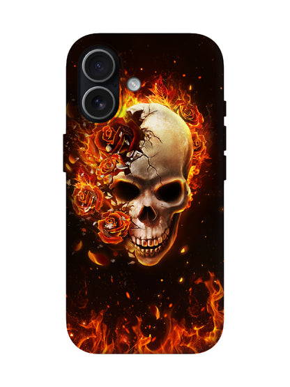 Skull and Flame Edgy Hardcore Tough Phone Case