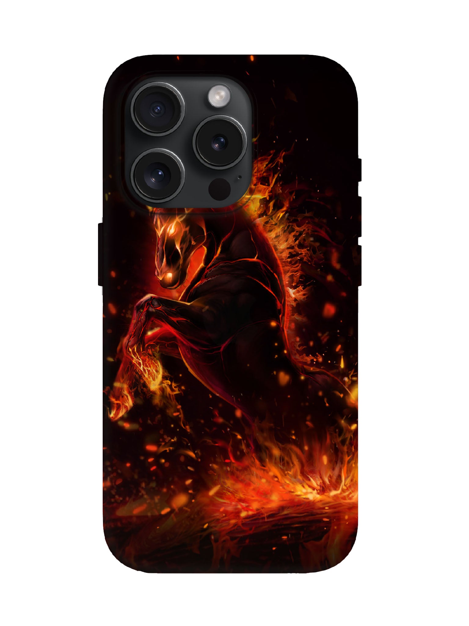 Flame Horse Edgy Cyberpunk Tough Phone Case