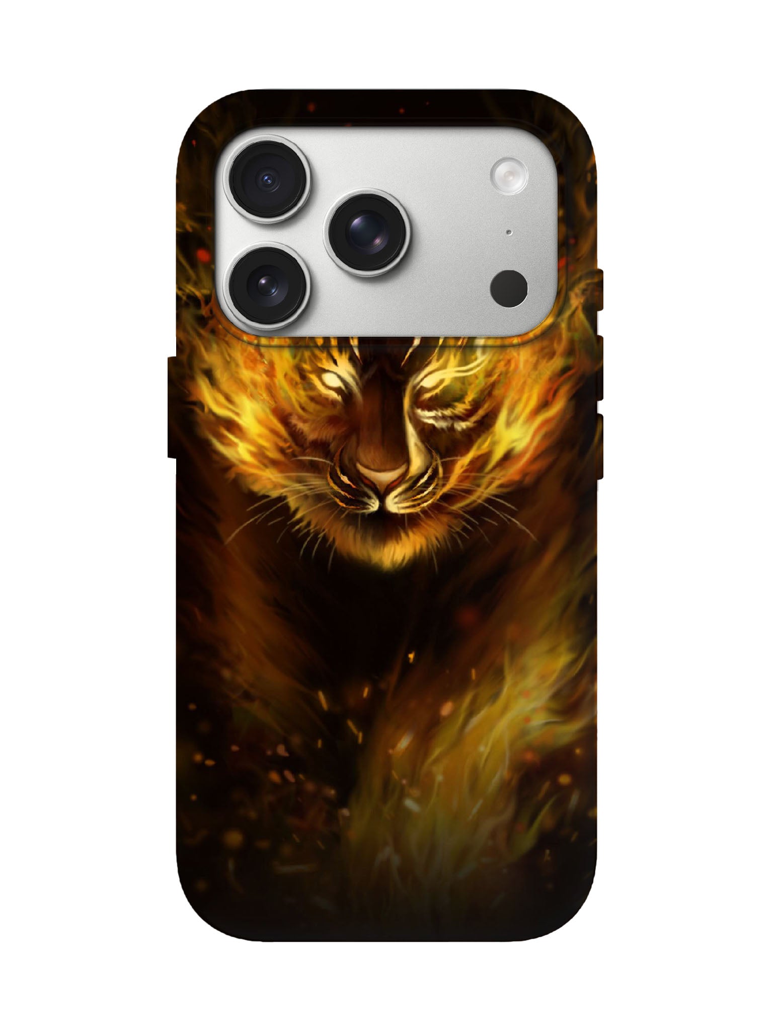 Flame Tiger Edgy Cyberpunk Tough Phone Case