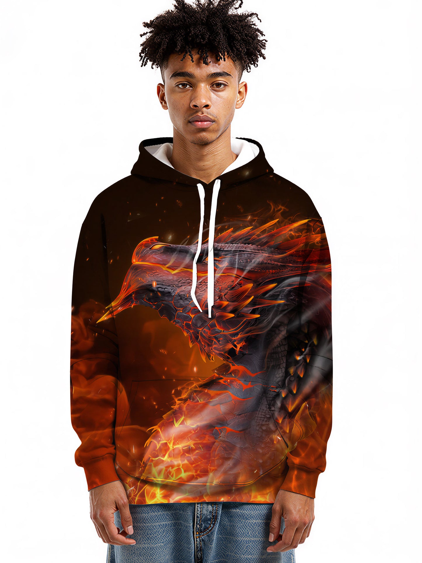 Men Women 3D All Over Print Dragon Fire Hoodie Sweatshirt