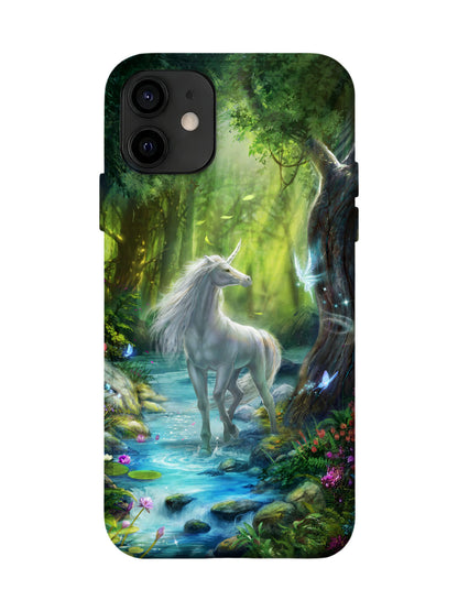 Unicorn in Enchanted Forest Edgy Statement Phone Case