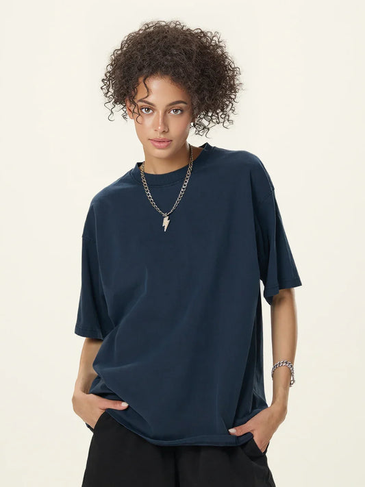 Stone-Washed Heavyweight Cotton Oversized T-Shirt