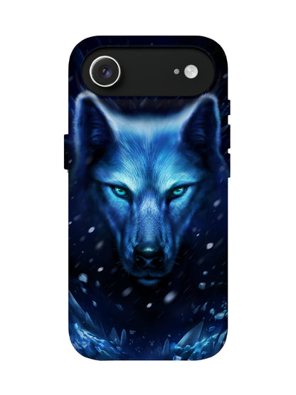 Blue Wolf Portrait Edgy Protective Phone Case
