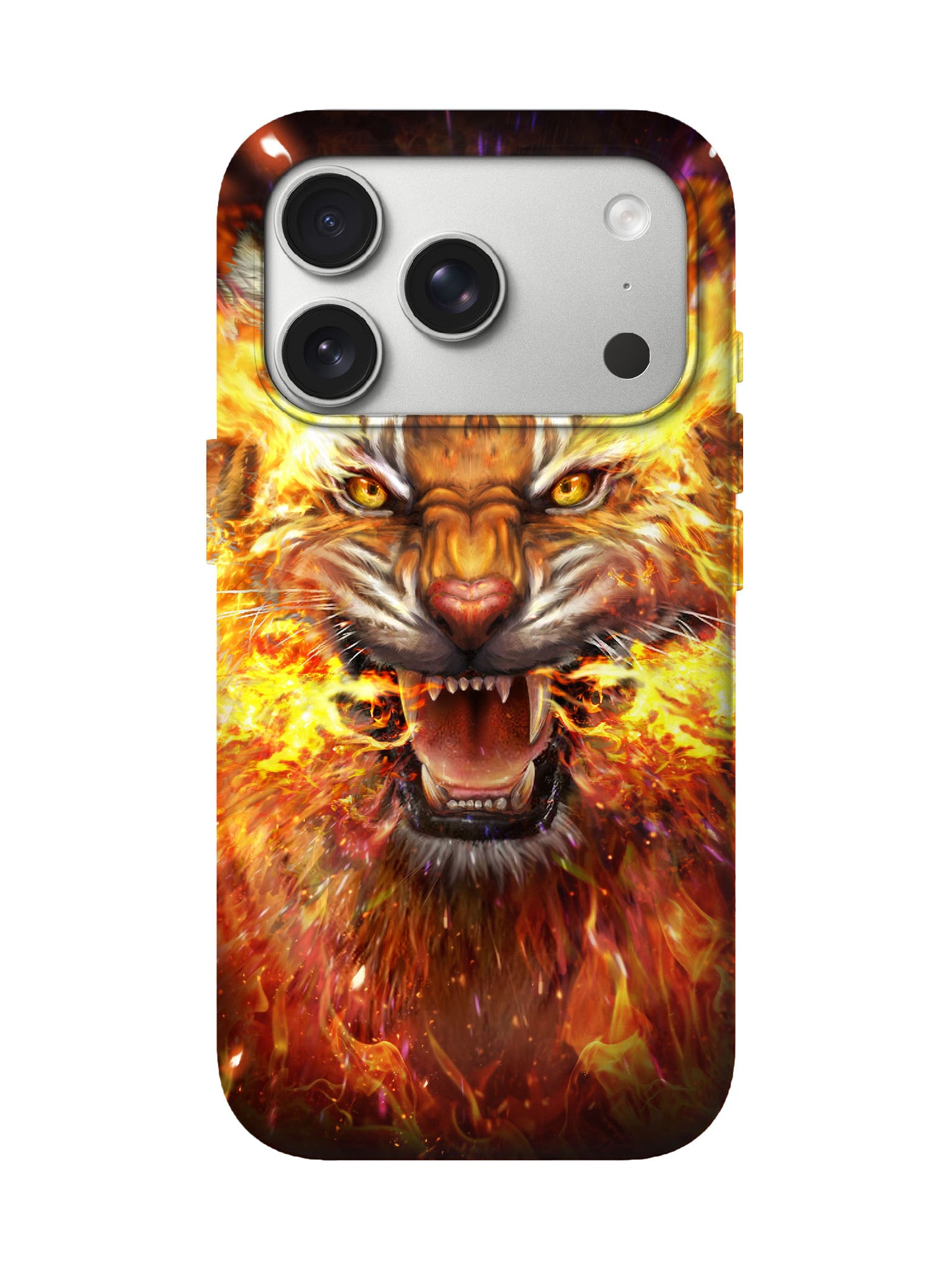 Flame Tiger Head Edgy Hardcore Tough Phone Case