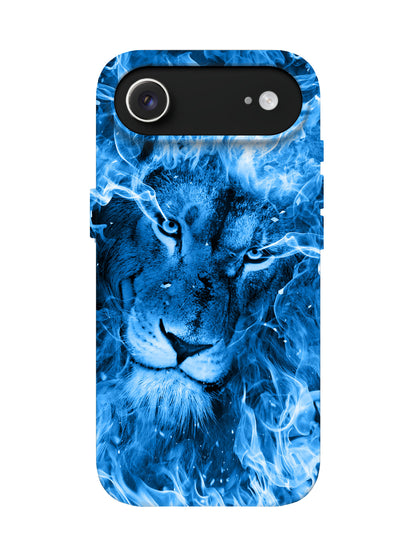 Blue Flame Lion Edgy Tough Phone Case