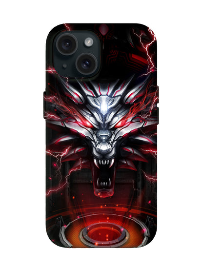 Lightning Wolf Cyberpunk Edgy Tough Phone Case