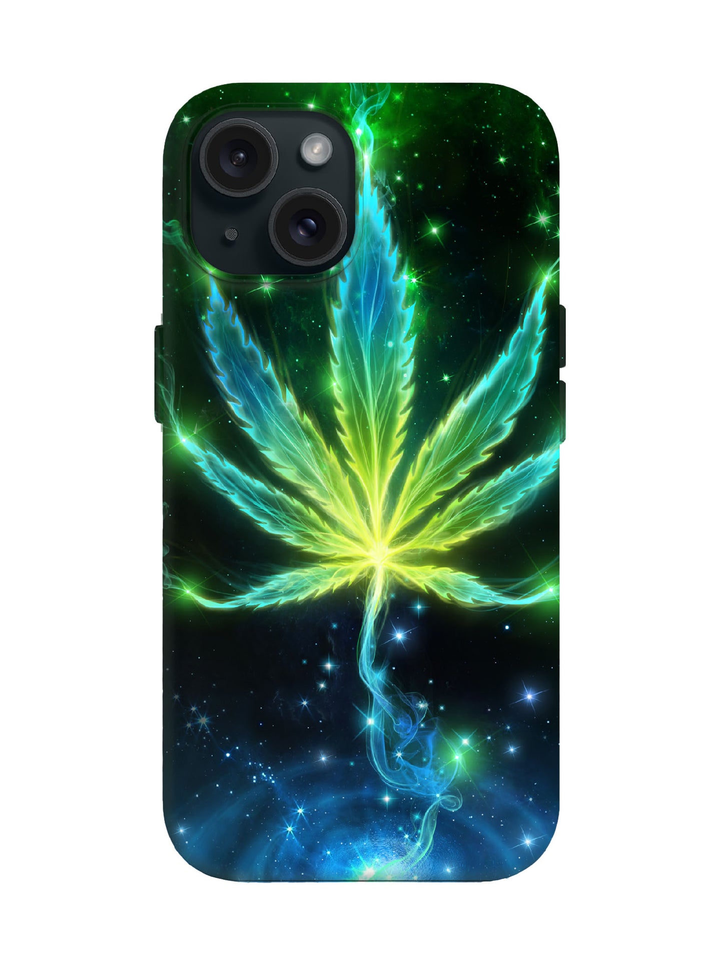 Neon Cannabis Leaf Cyberpunk Protective Phone Case