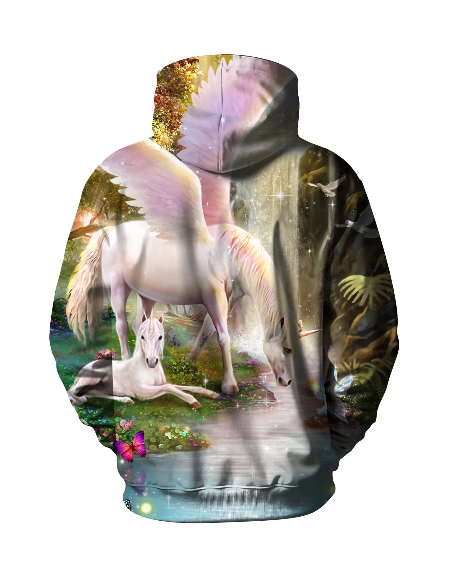 Unicorn 3D All Over Print Hoodie for Men Women Fantasy Forest Fairy Butterfly Design