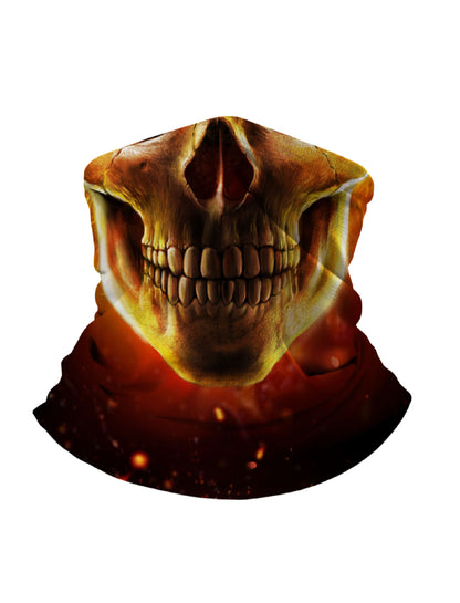 Tube Face Mask with 3D all over print graffiti skull design, Streetwear style unisex neck gaiter, breathable fabric and windproof for outdoor use