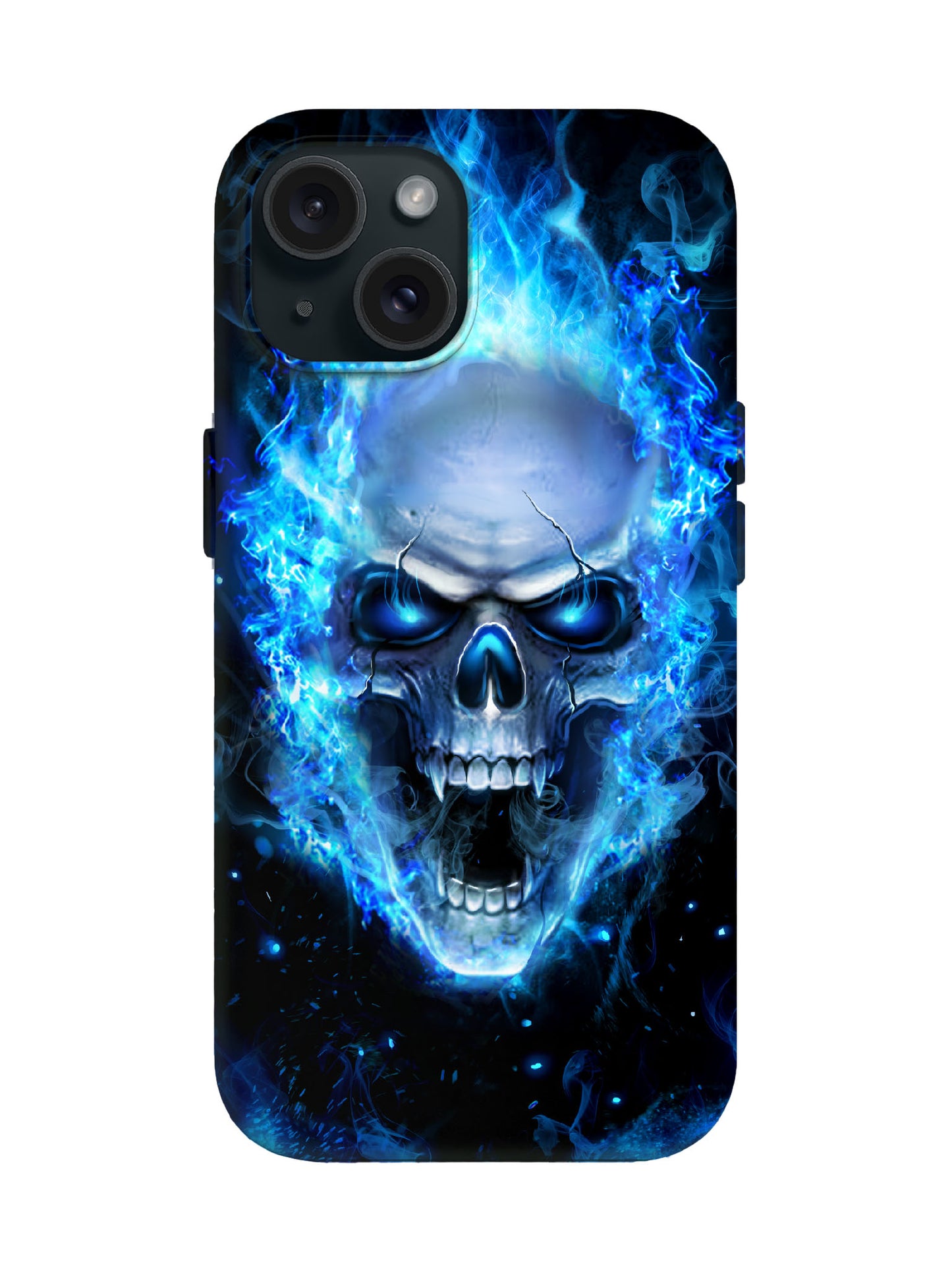 Skull Flame Cyberpunk Edgy Tough Phone Case