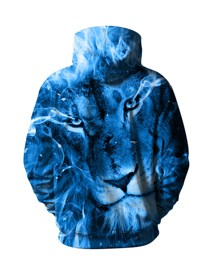 Blue Lion 3D All Over Print Hoodie for Men Women Streetwear Fashion Sweatshirt
