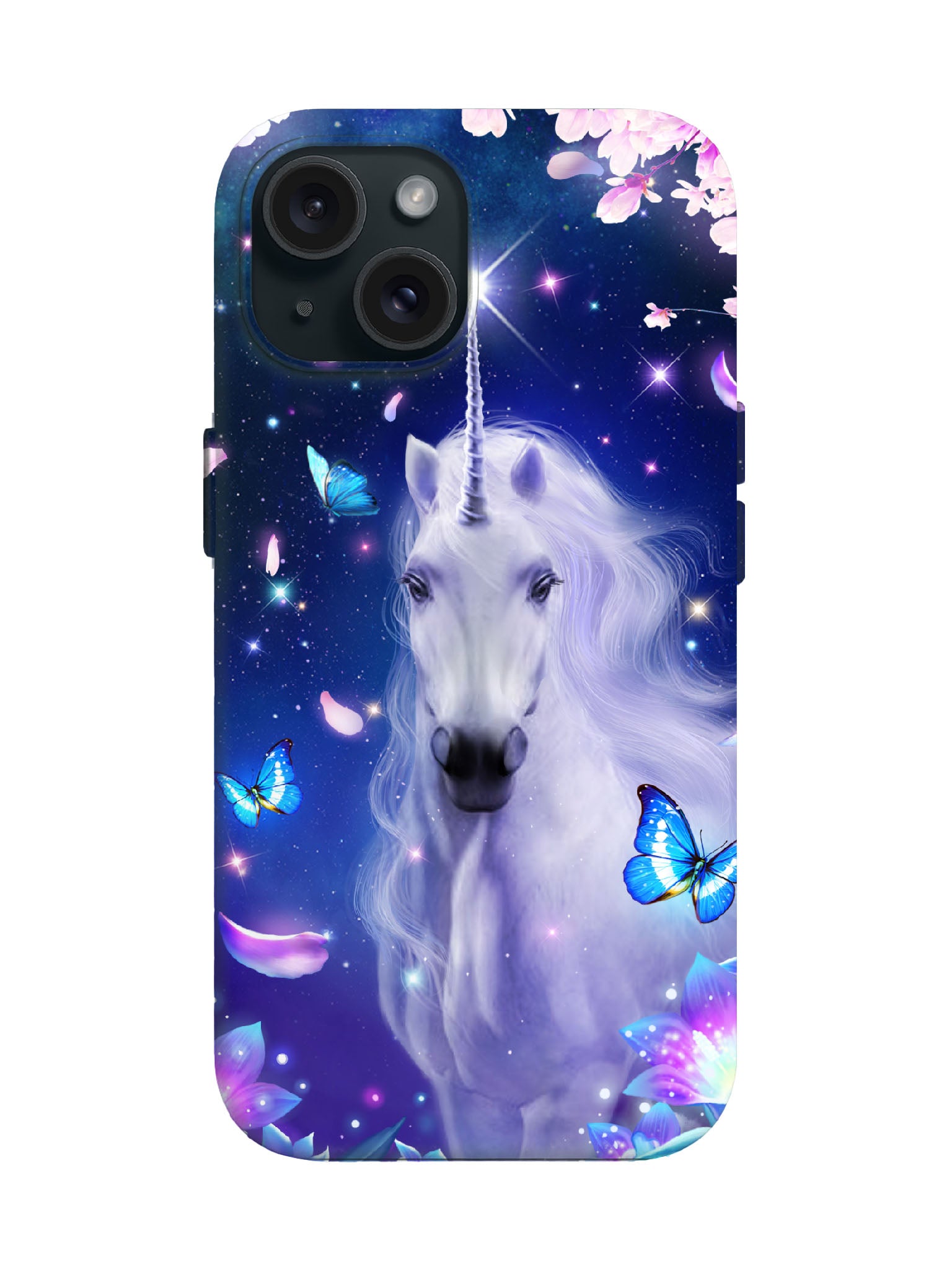 Unicorn with Butterflies Cosmic Edgy Slim Phone Case