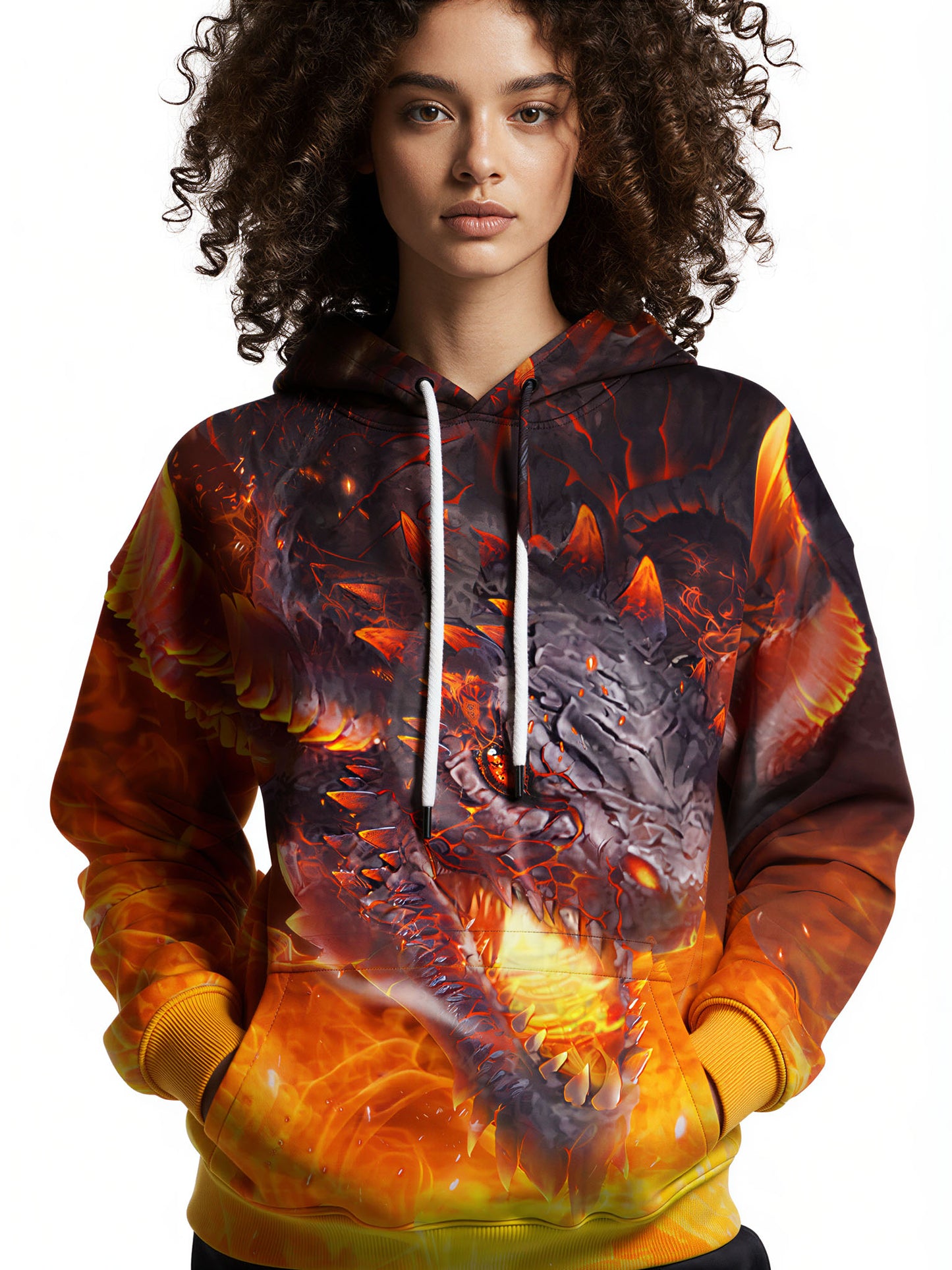 Unisex 3D All Over Print Dragon Fire Hoodie Sweatshirt Fantasy Graphic Pullover