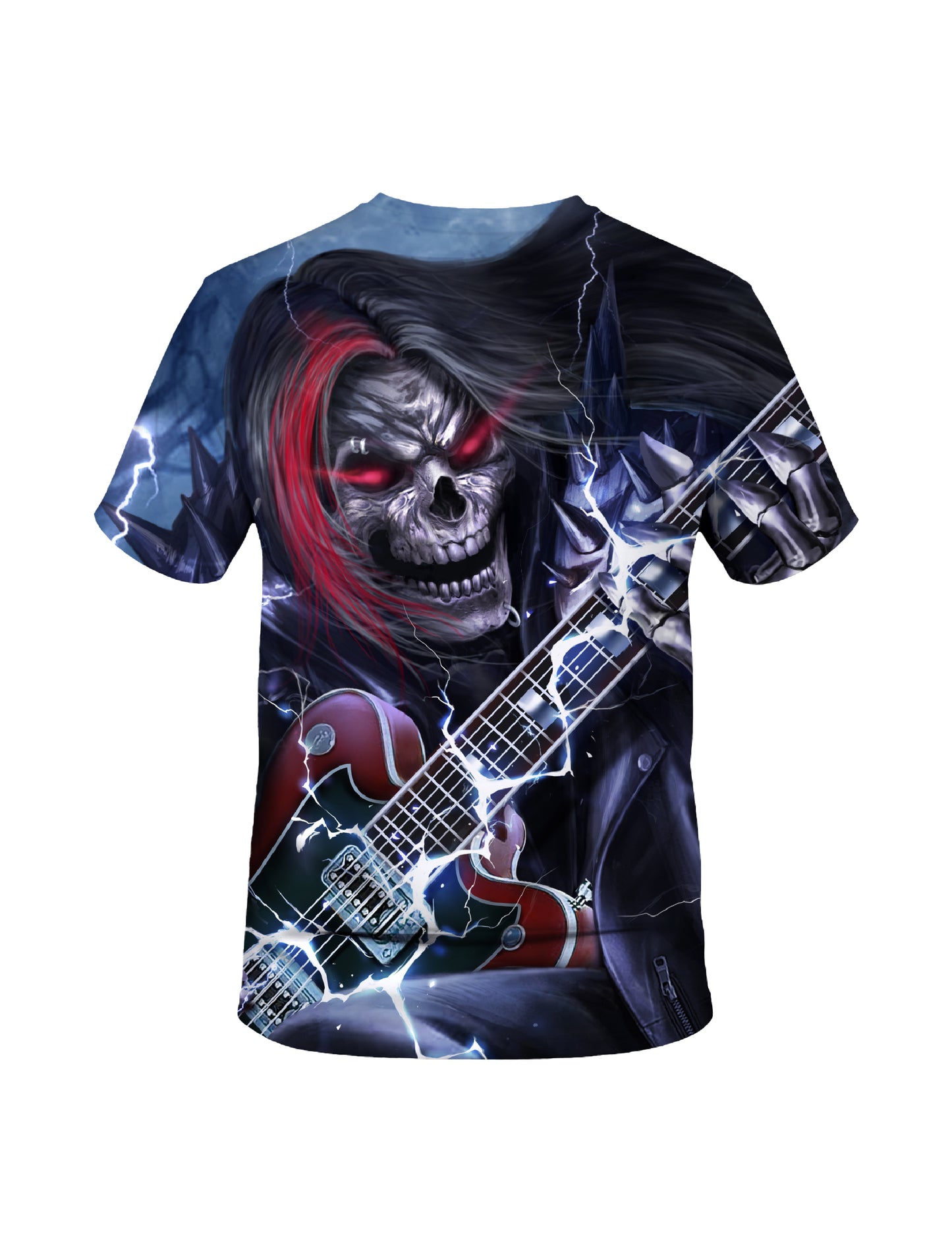 Men Women 3D All Over Print Skull Guitar Rock T-Shirt