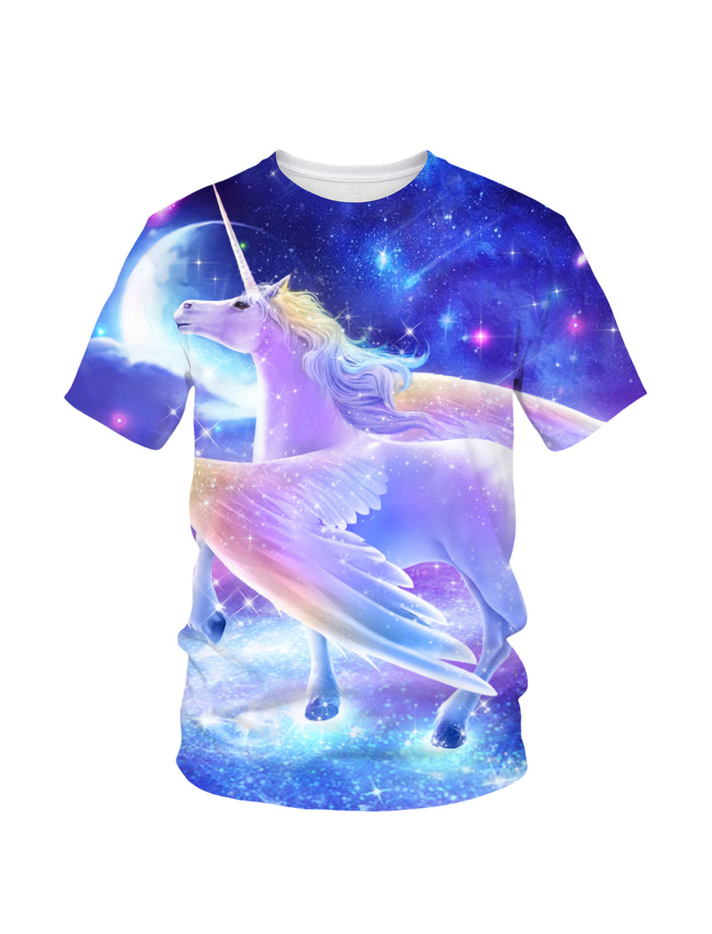 Unicorn 3D All Over Print T-Shirt for Men Women, Galaxy Sparkle Fantasy Style