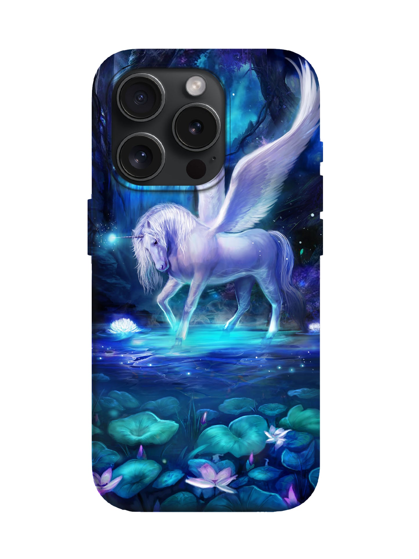 Winged Unicorn Neon Cyberpunk Protective Phone Case