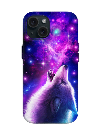 Neon Wolf Cosmic Glow Edgy Protective Phone Case