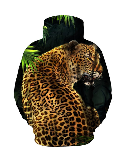 Leopard 3D All Over Print Hoodie Unisex Jungle Animal Style Soft Cotton Blend