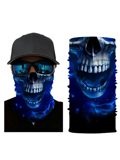 Tube Face Mask with 3D all over print graffiti skull design, Streetwear style unisex neck gaiter, breathable fabric and windproof for outdoor use
