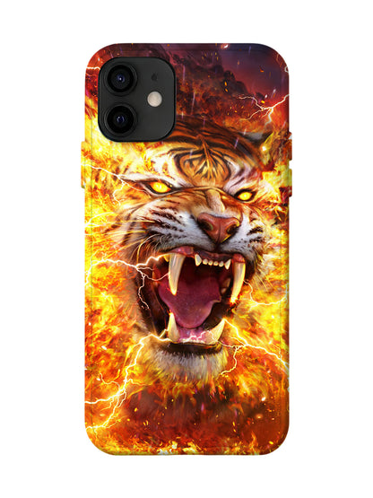 Flame Tiger Lightning Edgy Hardcore Tough Phone Case