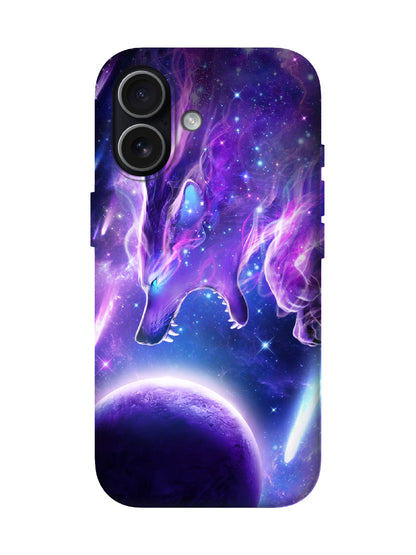 Cosmic Wolf Nebula Edgy Cyberpunk Protective Phone Case