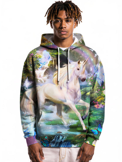 Unicorn 3D All Over Print Hoodie for Men Women Fantasy Forest Butterflies Sparkle Design