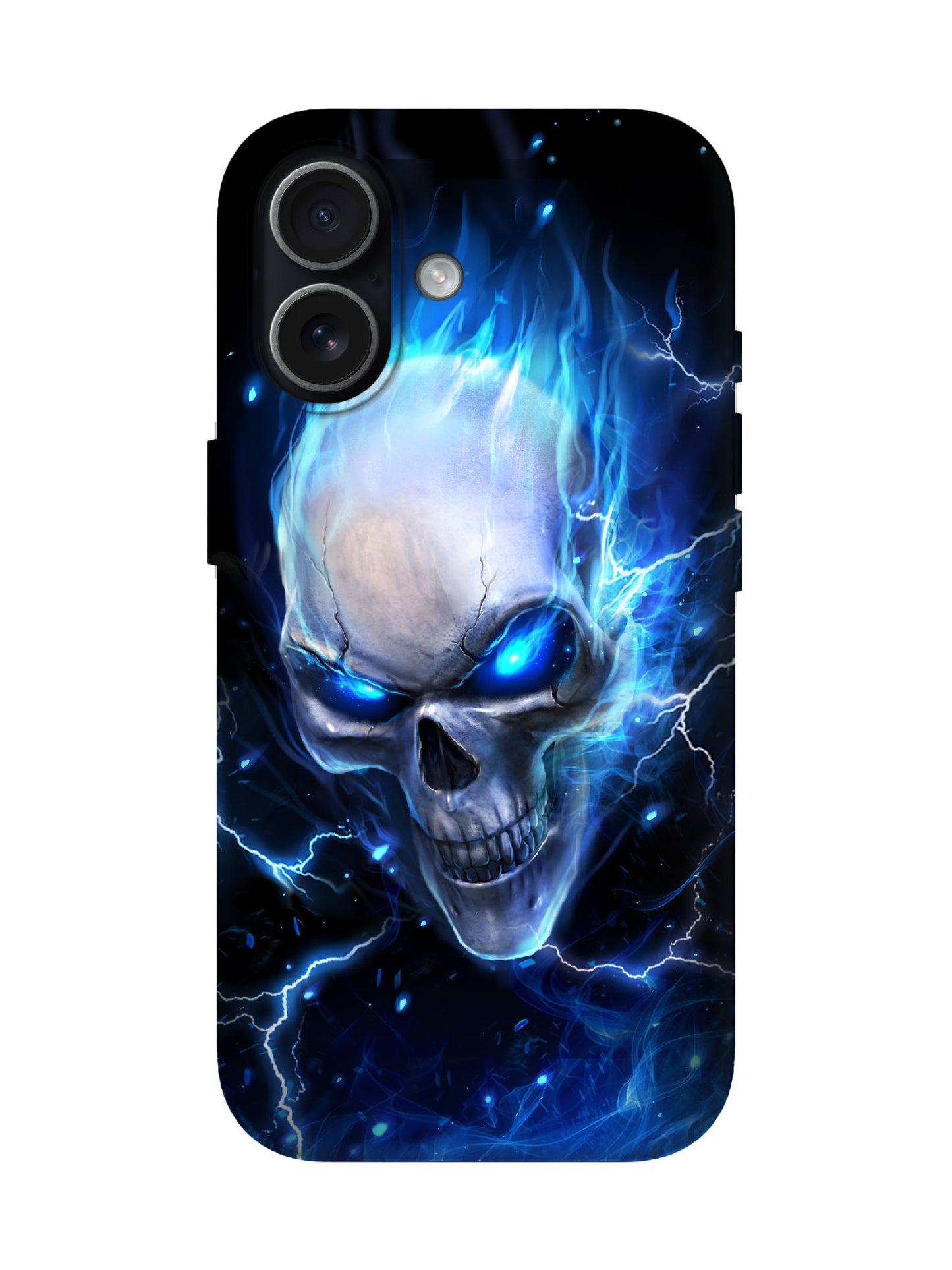 Shockproof Blue Flame Skull Tough Phone Cover
