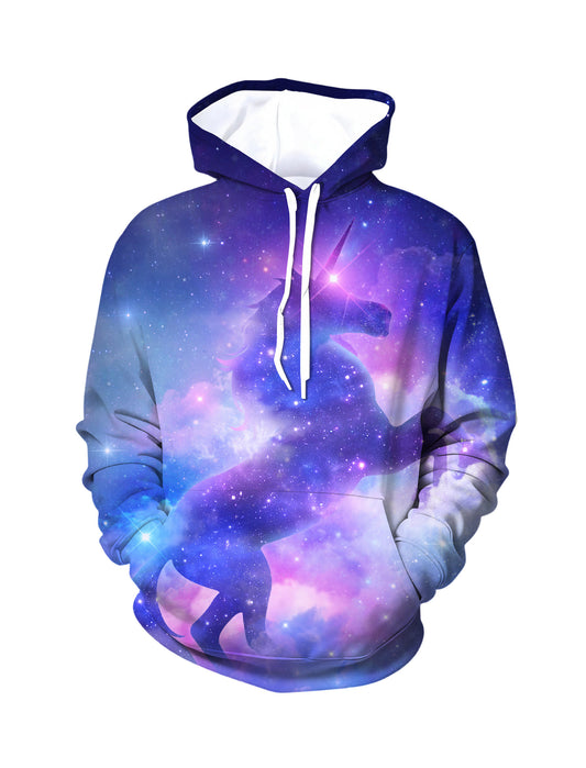 3D Vivid Space Unicorn Galaxy All Over Print Hoodie for Men Women